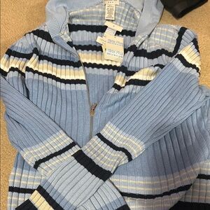 Blue Striped Girl’s Hooded Sweater